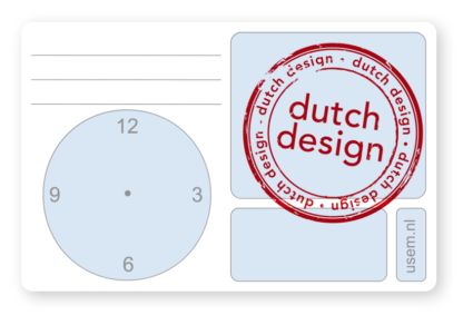 Dutch design usem note card Time blue