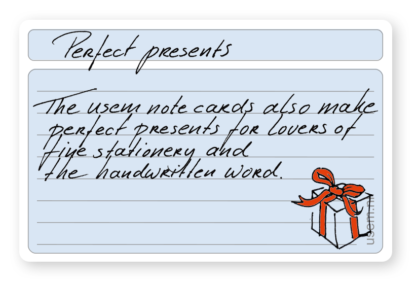 Blue lined note cards make perfect presents