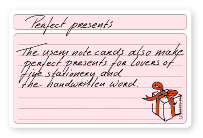 Lined pink note cards make perfect presents