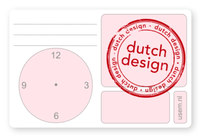 Dutch design usem note card Time pink