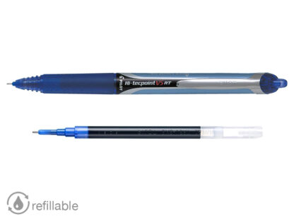 Hervulbare blauwe rollerball pen pilot hi-tecpoint v5 rt