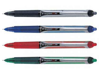 Hervulbare rollerpennen Pilot Hi-tecpoint V5 RT, zwart, blauw, rood en groen